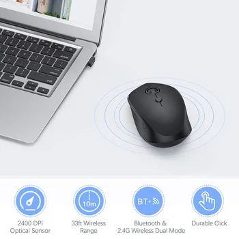 Bluetooth Wireless Mouse 2.4GHz Duals Mode with USB Receiver 3 Adjustable DPI Level for Computer VH99
Bluetooth Wireless Mouse 2.4GHz Duals Mode with USB Receiver 3 Adjustable DPI Level for Computer VH99