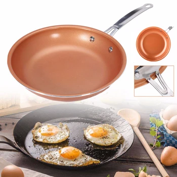 Non-stick Skillet Copper Frying Pan With Ceramic Coating Easy Clean Durable Nonstick Skillet Cooking Tool Cuisine Wok Cookware 
Non-stick Skillet Copper Frying Pan With Ceramic Coating Easy Clean Durable Nonstick Skillet Cooking Tool Cuisine Wok Cookware