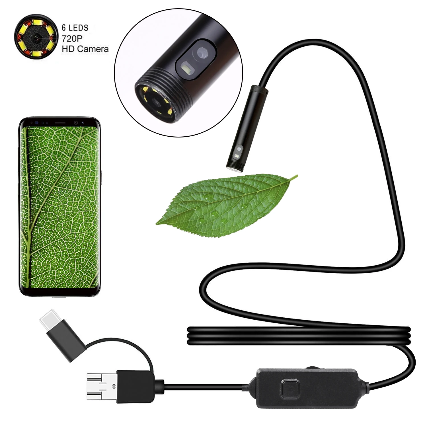 Dual Lens USB Endoscope Camera 8mm HD Borescope IP67 Waterproof Inspection Camera Screen for OTG Android Smartphone PC Notebook
Dual Lens USB Endoscope Camera 8mm HD Borescope IP67 Waterproof Inspection Camera Screen for OTG Android Smartphone PC Notebook