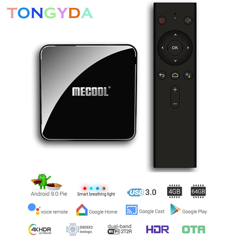 MECOOL KM3 Android 9.0 TV Box 4G DDR4 128G 64G ROM Amlogic S905X2 2.4G/5G WiFi 4K BT Voice Control Google Certified Smart TV box
MECOOL KM3 Android 9.0 TV Box 4G DDR4 128G 64G ROM Amlogic S905X2 2.4G/5G WiFi 4K BT Voice Control Google Certified Smart TV box