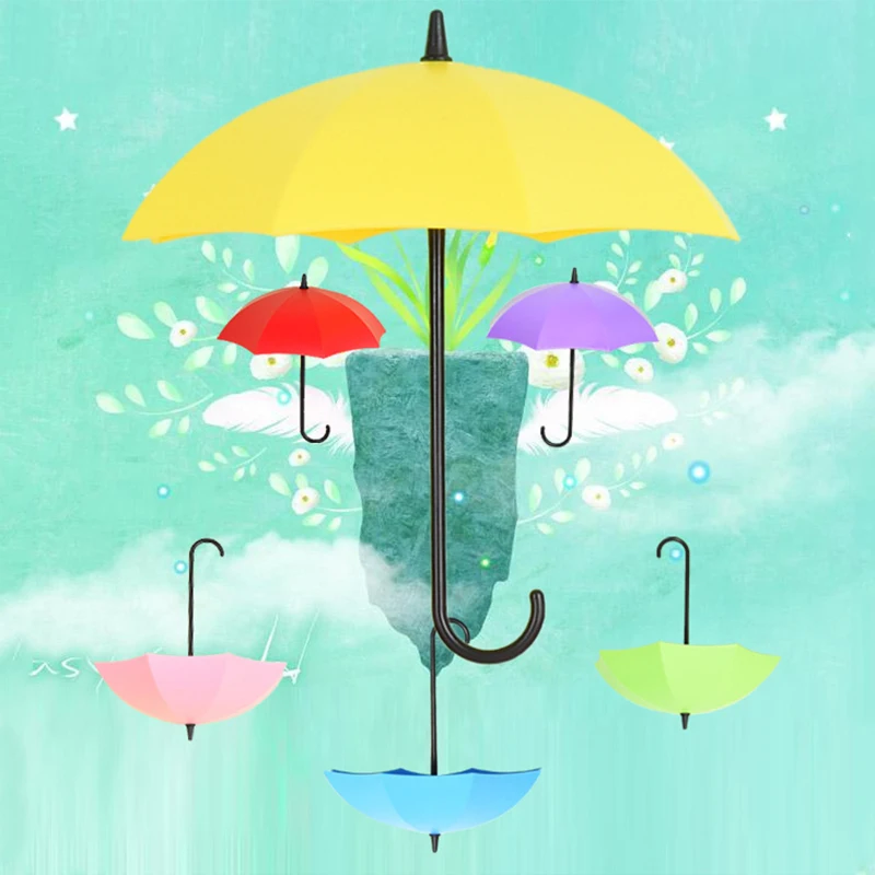 Description Picture 6 of item3Pcs/lot Umbrella Shape Cute Self Adhesive Wall Door Hook Hanger Bag Keys Bathroom Kitchen Sticky Holder Home Supply