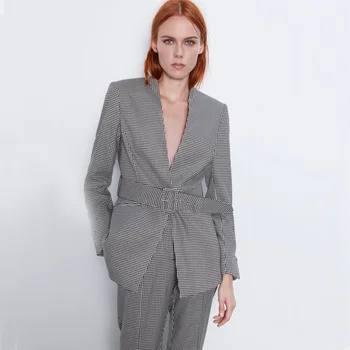 ZA 2019 Autumn New Houndstooth Belt Suit Fashion Women Clothes Casual V-neck Two Piece Long Sleeve Suit Party Vacation Wholesale
ZA 2019 Autumn New Houndstooth Belt Suit Fashion Women Clothes Casual V-neck Two Piece Long Sleeve Suit Party Vacation Wholesale