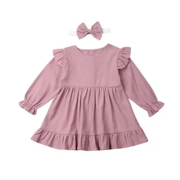 2020 NEW toddler baby girl dress solid pink outdoor princess dress long sleeve ruffle tutu dress + bow headdress
2020 NEW toddler baby girl dress solid pink outdoor princess dress long sleeve ruffle tutu dress + bow headdress