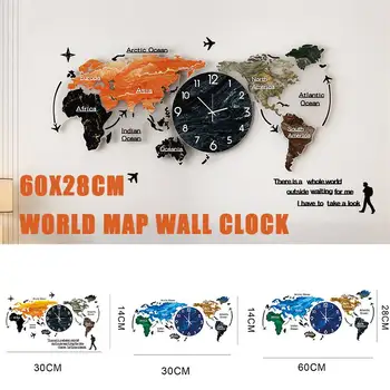 60x28CM 3D World Map Acrylic Wall Clock Modern Large Wall Decor Clocks Watch for Living Room Bedroom Wall Home Decor
60x28CM 3D World Map Acrylic Wall Clock Modern Large Wall Decor Clocks Watch for Living Room Bedroom Wall Home Decor