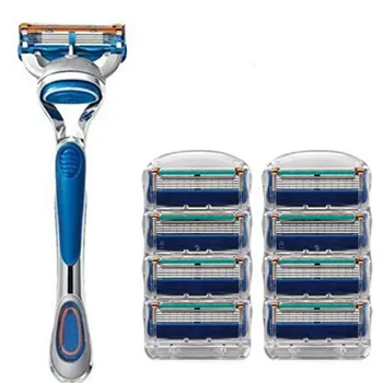 Men 5 Blade Razor Kit Men Manual Fashion Shaver With Safety Refill Cartridages, 1Manual Razor Handle and 8 Replacement Cartriges
Men 5 Blade Razor Kit Men Manual Fashion Shaver With Safety Refill Cartridages, 1Manual Razor Handle and 8 Replacement Cartriges