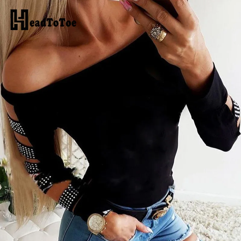 Off Shoulder Stud Ladder Cutout Sleeve Top
Off Shoulder Stud Ladder Cutout Sleeve Top
