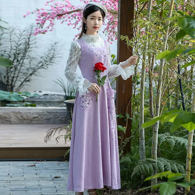 2019 New Autumn Vintage Women dress Lace A Word Embroidered Straps Kidneys Dresses 8762
2019 New Autumn Vintage Women dress Lace A Word Embroidered Straps Kidneys Dresses 8762