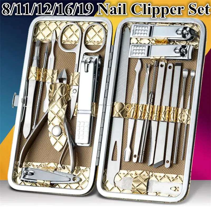 8/11/12/16/19Pcs Professional Nail Clipper Set Utility Pedicure Scissors Tweezer Knife Ear Pick Nail Art Tools
8/11/12/16/19Pcs Professional Nail Clipper Set Utility Pedicure Scissors Tweezer Knife Ear Pick Nail Art Tools