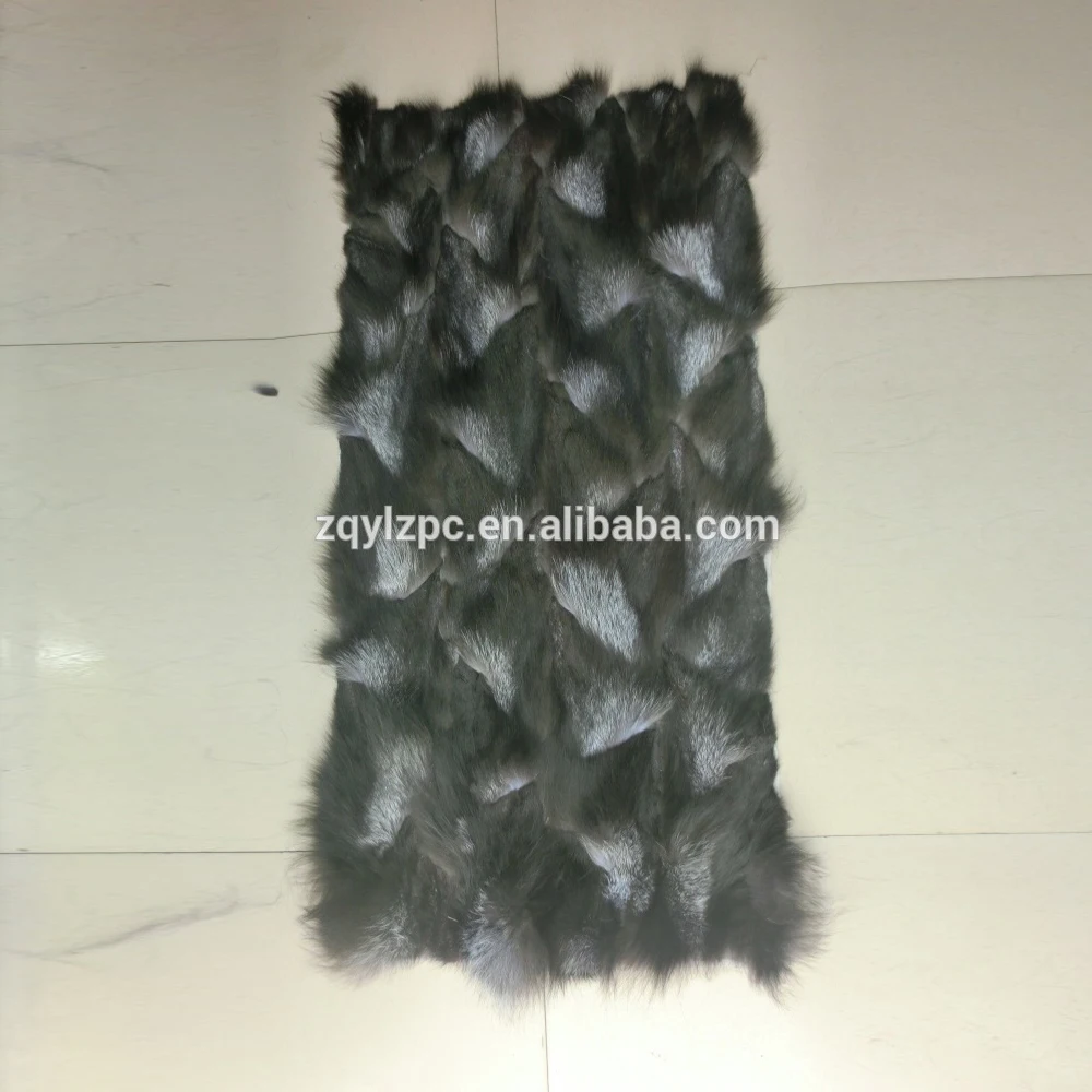 

Natural Patchwork fox Fur Plate Real fox fur Rug Blanket for garment productions