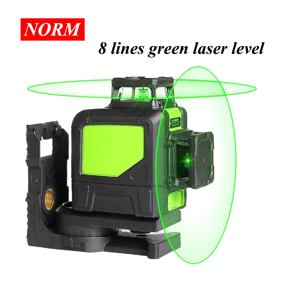 Лазерный уровень Norm 8 линий 5/2 зеленый/красный луч самонивелирующийся нивелир с