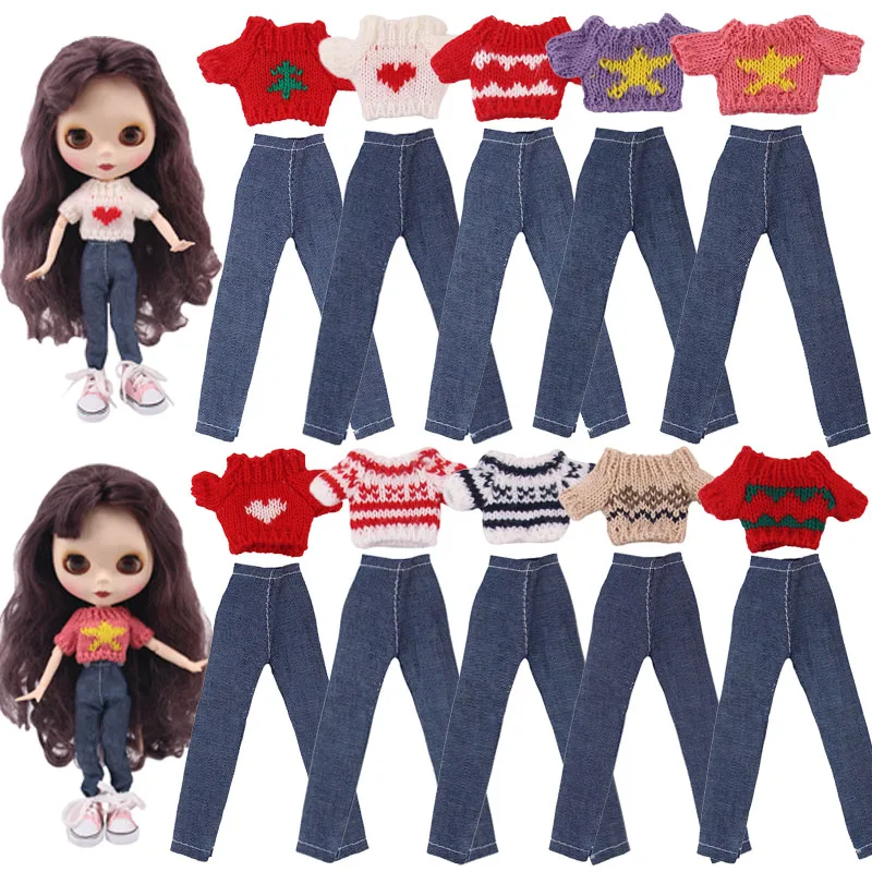 Blyth Doll Clothes 1 Set Clothes=Sweater+Jeans For BJD 30Cm 1/6 Blythe Doll Dress For Generation Girl`s Christmas Russia Toy DIY
Blyth Doll Clothes 1 Set Clothes=Sweater+Jeans For BJD 30Cm 1/6 Blythe Doll Dress For Generation Girl`s Christmas Russia Toy DIY