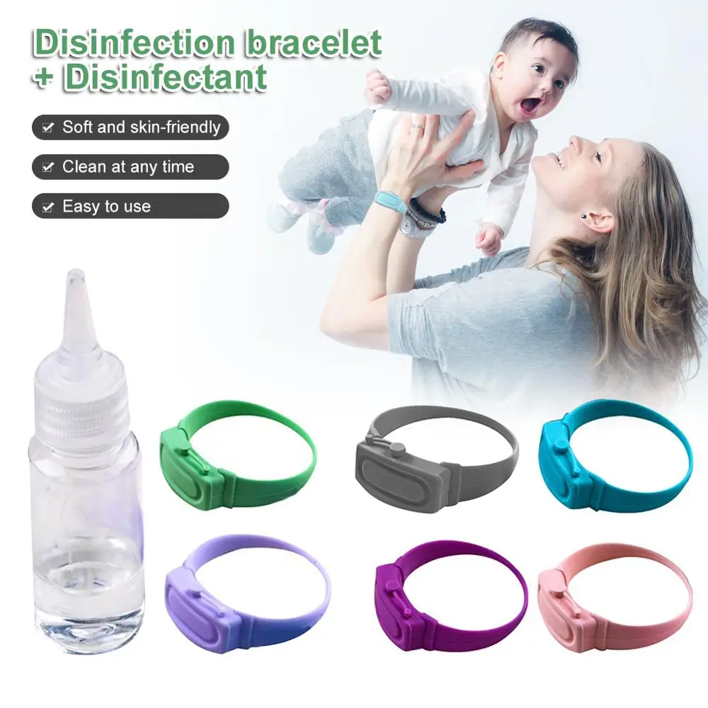 

Hand Sanitizer Disinfectant Sub-packing Silicone Bracelet Wristband Hand Dispenser Wearable Hand Sanitizer Dispenser Pumps New