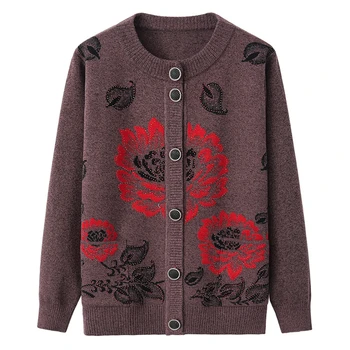 Autumn Winter New Middle-aged Women Sweater Warm Knitted Cardigan coat Fashion Loose Long sleeve Sweater Cardigans Women Tops
Autumn Winter New Middle-aged Women Sweater Warm Knitted Cardigan coat Fashion Loose Long sleeve Sweater Cardigans Women Tops