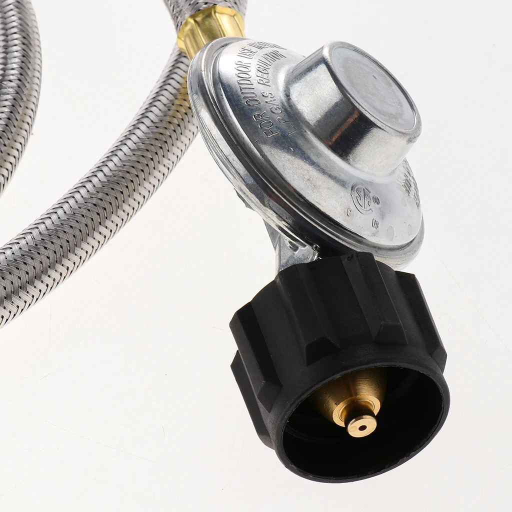 Adjustable Low Pressure Propane Regulator with 6ft Braided Hose for Grill Rv Trailer Camper Burner Home Easy to Install Adjustable Low Pressure Propane Regulator with 6ft Braided Hose for Grill Rv Trailer Camper Burner Home Easy to Install