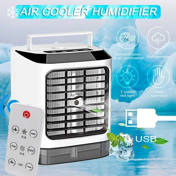 4IN1 Mini Portable Air Conditioner 7 Colors LED Conditioning Humidifier Purifier USB Desktop Air Cooler Fan + Remote Controller
4IN1 Mini Portable Air Conditioner 7 Colors LED Conditioning Humidifier Purifier USB Desktop Air Cooler Fan + Remote Controller