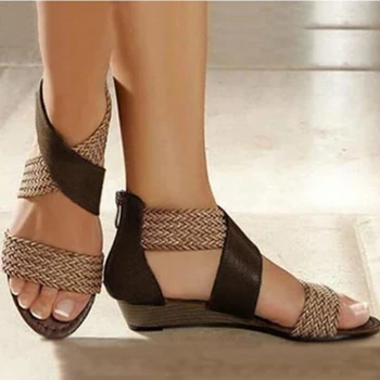 2020 Women Sandals Woman Rome Hemp Wedges Ladies Zippers Shoes Summer Women's Comfortable Mixed Colors Footwear Plus Size
2020 Women Sandals Woman Rome Hemp Wedges Ladies Zippers Shoes Summer Women's Comfortable Mixed Colors Footwear Plus Size