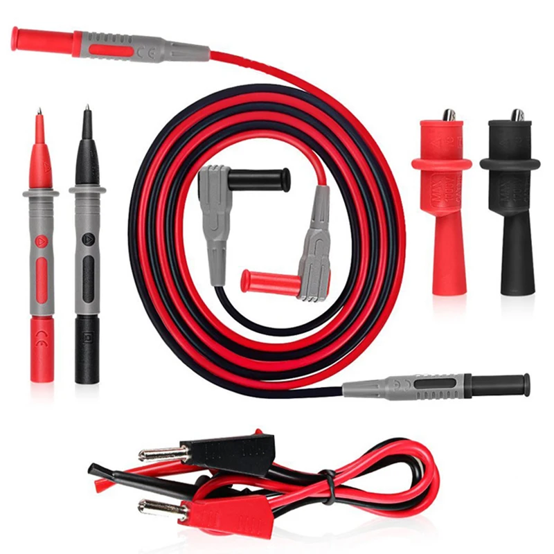 QHTITEC Electrical Multimeter Test Leads Kit With Alligator Clips Plunger And Mini Hooks Probes Multimeter Clamp Meter Test Wire
QHTITEC Electrical Multimeter Test Leads Kit With Alligator Clips Plunger And Mini Hooks Probes Multimeter Clamp Meter Test Wire