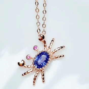 Natural real blue sapphire crab style necklace pendant Free shipping 925 sterling silver 0.6ct gemstone For men or women T205259
Natural real blue sapphire crab style necklace pendant Free shipping 925 sterling silver 0.6ct gemstone For men or women T205259