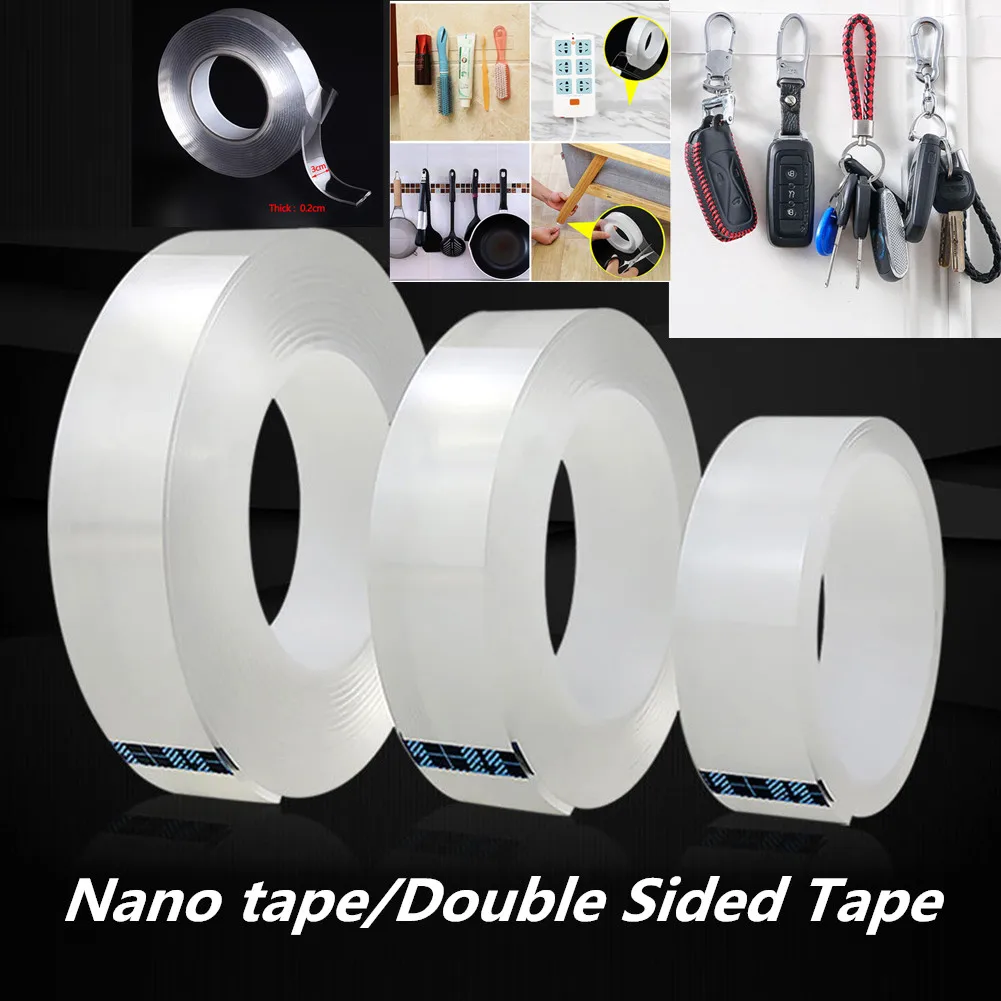 Magic nano-tape Transparent Washable Reusable Double-Sided tape Adhesive Nano Traceless Sticker Removable Universal Disks Glue
Magic nano-tape Transparent Washable Reusable Double-Sided tape Adhesive Nano Traceless Sticker Removable Universal Disks Glue