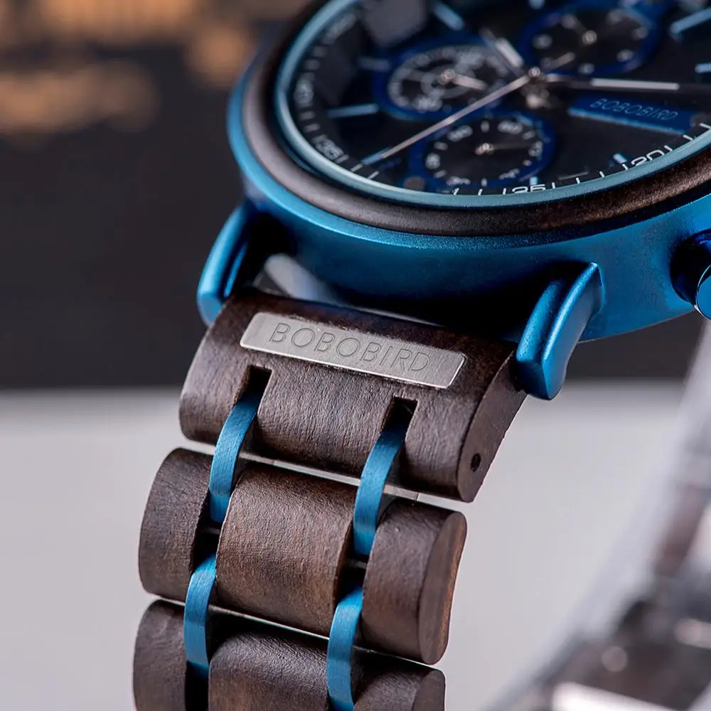 Reloj hombre BOBO BIRD новые деревянные часы для мужчин Топ бренд Роскошный хронограф