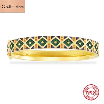 Fashion Charm Sterling Silver Copy 1:1 Copy,Yellow Silver Multicolor Tribal Bangle With Stripes Women Luxury Jewelry Gift
Fashion Charm Sterling Silver Copy 1:1 Copy,Yellow Silver Multicolor Tribal Bangle With Stripes Women Luxury Jewelry Gift