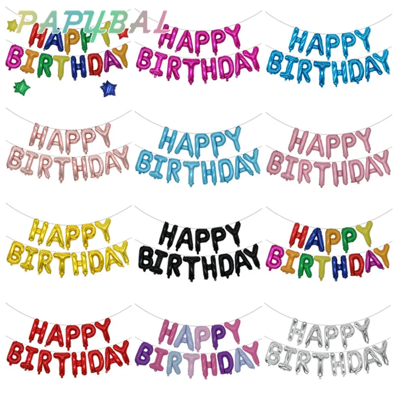 13Pcs Happy Birthday Balloons Foil Letter Balloon Birthday Party Decorations Kids Adult Birthday Balloons Alphabet Balloons set
13Pcs Happy Birthday Balloons Foil Letter Balloon Birthday Party Decorations Kids Adult Birthday Balloons Alphabet Balloons set