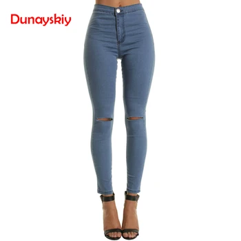 Dunayskiy Women Cool Denim High Waist Pants Summer Style Hole Skinny Ripped Jeans For Women Skinny Black White Blue Casual Jeans
Dunayskiy Women Cool Denim High Waist Pants Summer Style Hole Skinny Ripped Jeans For Women Skinny Black White Blue Casual Jeans