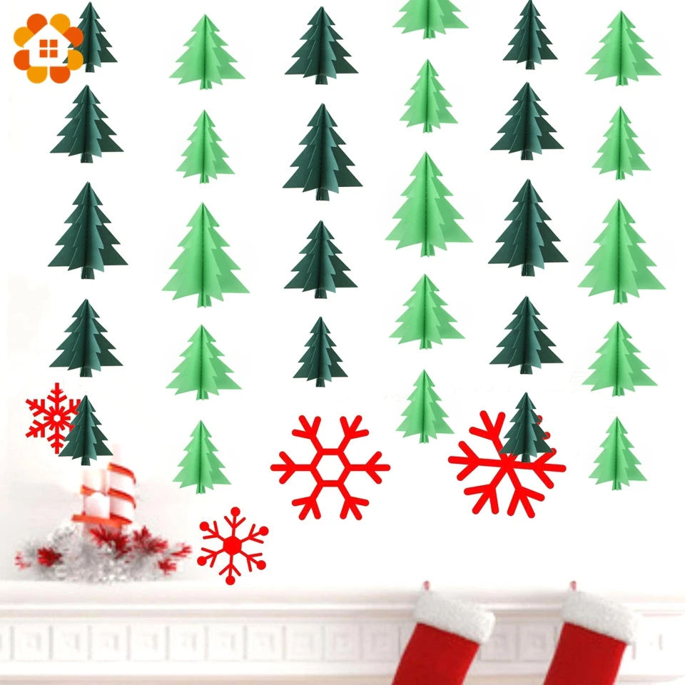 1PC 3M Creative 3D Christmas Tree Paper Garland Green Tree Floral String DIY Paper Garlands Home Christmas Party Decorations
1PC 3M Creative 3D Christmas Tree Paper Garland Green Tree Floral String DIY Paper Garlands Home Christmas Party Decorations