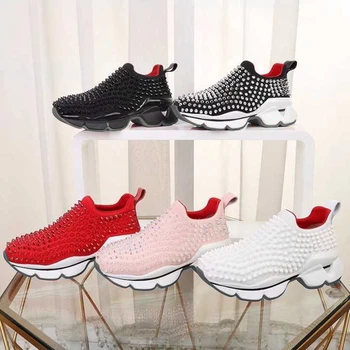 Rivets Shoes Thick Bottom Women's Flat Shoes Slip-on Studded Sneakers Men's Shoes Red Bottom Spikes Free Ship 35-46
Rivets Shoes Thick Bottom Women's Flat Shoes Slip-on Studded Sneakers Men's Shoes Red Bottom Spikes Free Ship 35-46