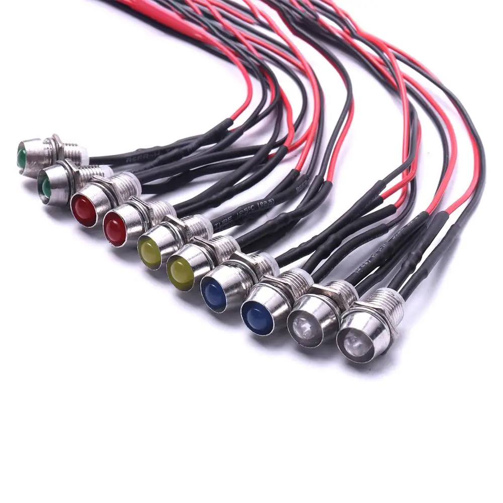 10PCS AD26C-8L 5 colors LED Signal Light DC 12V Indicator Emergency Signals Bulb |