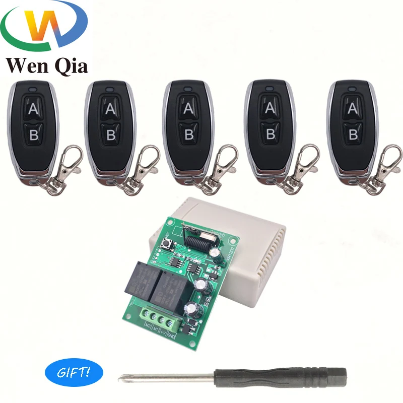 433MHz Universal Wireless Remote Control DC 12V10A 2CH RF Relay Receiver Transmitter for DC Motor Forward and Reverse Controller
433MHz Universal Wireless Remote Control DC 12V10A 2CH RF Relay Receiver Transmitter for DC Motor Forward and Reverse Controller