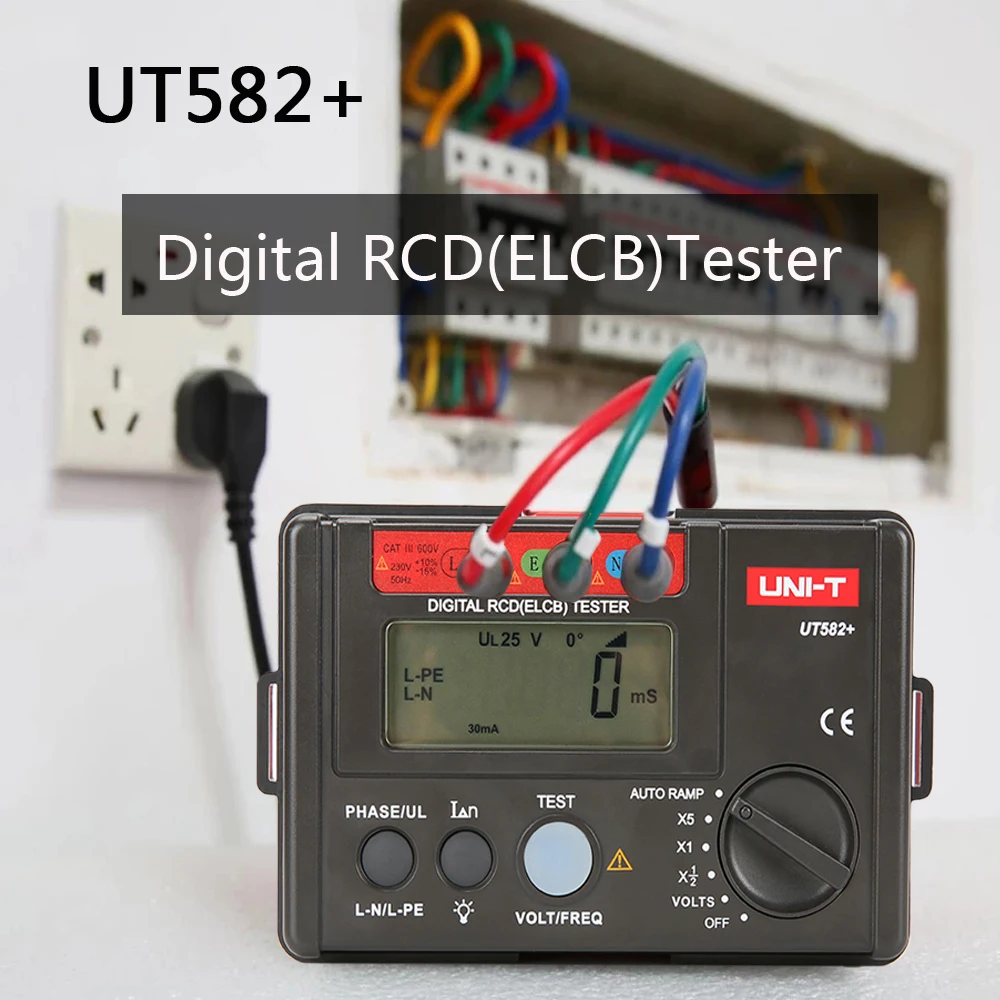 UNI-T UT582 + Digital RCD (ELCB) Tester Leakage Switch Tester Voltage Range Is 30V~600V Test Trip Time And Trip Current
UNI-T UT582 + Digital RCD (ELCB) Tester Leakage Switch Tester Voltage Range Is 30V~600V Test Trip Time And Trip Current