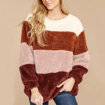 Autumn 2019 Winter Warm Fleece Sweatshirt Women Fashion Patchwork Long Sleeve Pullover Sweatshirts Female Sudaderas Mujer
Autumn 2019 Winter Warm Fleece Sweatshirt Women Fashion Patchwork Long Sleeve Pullover Sweatshirts Female Sudaderas Mujer