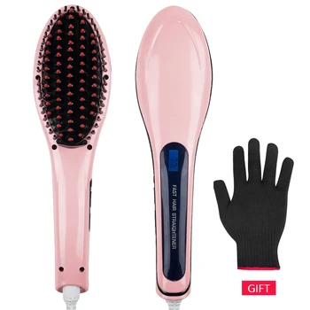 Hair Brush One-Step Electric Hair Straightener Brush Ceramic fast Heating Electric brush comb Irons Display Anti-scald Effective 
Hair Brush One-Step Electric Hair Straightener Brush Ceramic fast Heating Electric brush comb Irons Display Anti-scald Effective