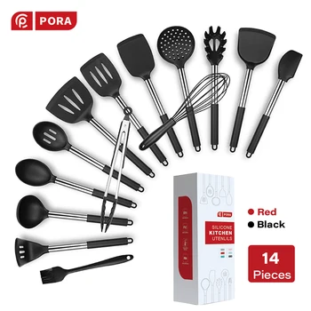 9/11/14Pcs Kitchen Set Black Red Silicone Kitchen Utensil Set Stainless Steel Cooking Utensils Non-stick Spatula Kitchenware
9/11/14Pcs Kitchen Set Black Red Silicone Kitchen Utensil Set Stainless Steel Cooking Utensils Non-stick Spatula Kitchenware
