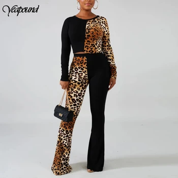 Leopard Print Two Piece Set Women Casual long Sleeve T-Shirt Crop Top + High Waist Flare Pants Suit Female Outfit Suits
Leopard Print Two Piece Set Women Casual long Sleeve T-Shirt Crop Top + High Waist Flare Pants Suit Female Outfit Suits