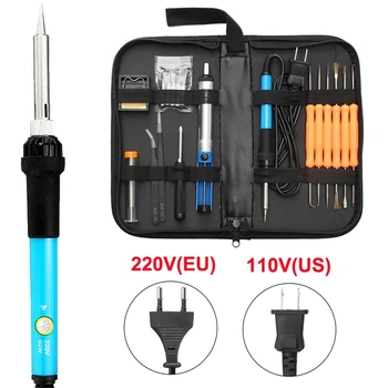 19PCS 110V/220V Soldering Iron 60W Adjustable Temperature Welding Solder Soldering Iron Tool Kit EU/US For Wood Burning Tool
19PCS 110V/220V Soldering Iron 60W Adjustable Temperature Welding Solder Soldering Iron Tool Kit EU/US For Wood Burning Tool