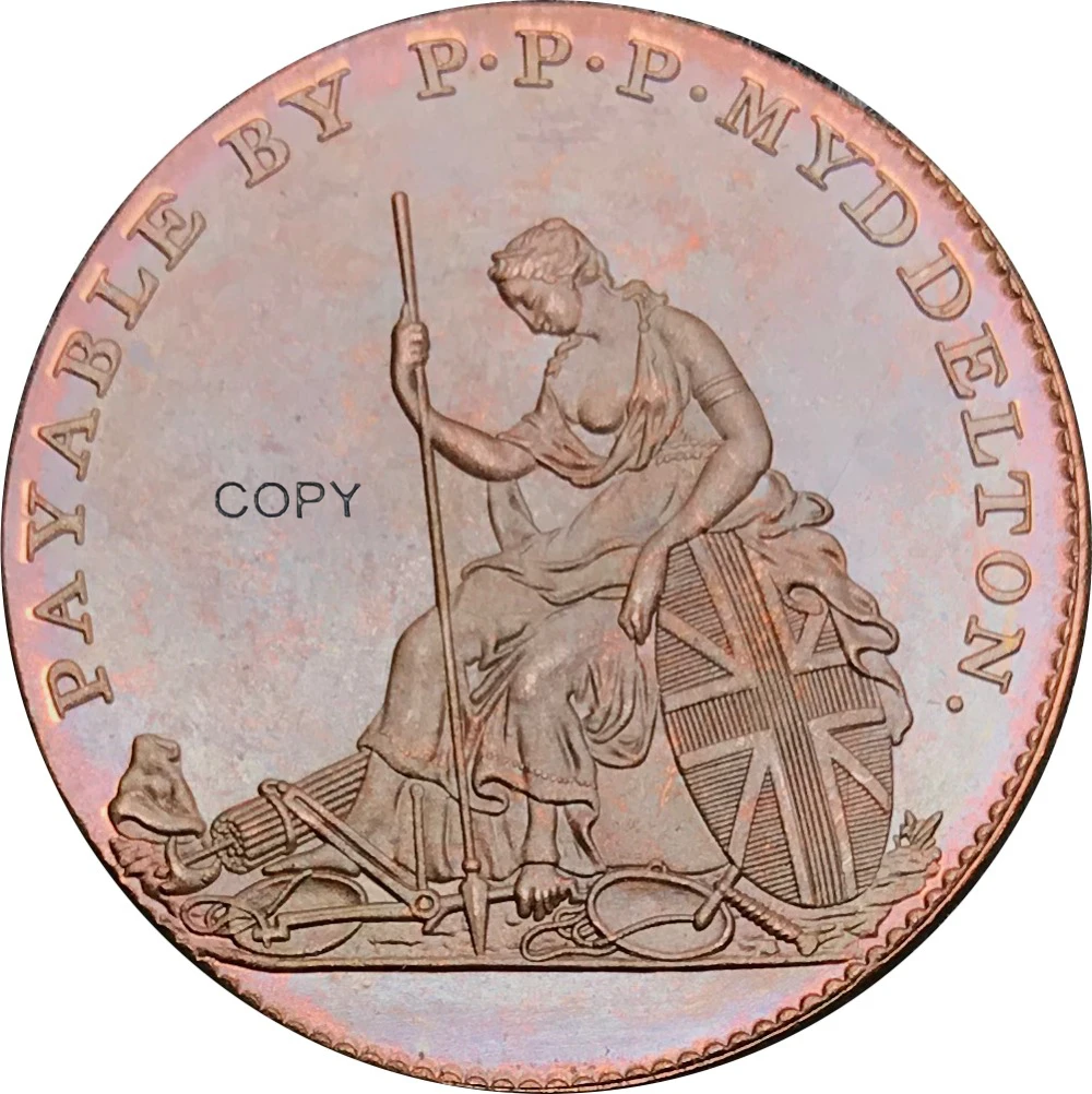 United States Of America 1796 Myddelton Token Red Copper Copy Coin With Plain Edge
United States Of America 1796 Myddelton Token Red Copper Copy Coin With Plain Edge