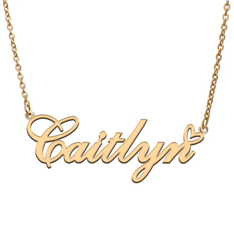Caitlyn Name with Love Heart Necklace for Women Stainless Steel Jewelry Nameplate Pendant Femme Mother Child Girls Gift
Caitlyn Name with Love Heart Necklace for Women Stainless Steel Jewelry Nameplate Pendant Femme Mother Child Girls Gift