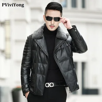 PViviYong 2019 winter high quality real leather jacket , 100% sheepskin White duck down jacket wool collars coat men 319 
PViviYong 2019 winter high quality real leather jacket , 100% sheepskin White duck down jacket wool collars coat men 319
