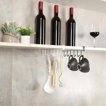 Black/White 6 Hooks Cup Holder Hang Kitchen Organizer Cabinet Under Shelf Storage Rack Home Organization Useful Household Tools
Black/White 6 Hooks Cup Holder Hang Kitchen Organizer Cabinet Under Shelf Storage Rack Home Organization Useful Household Tools