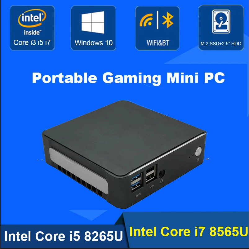 Portable Gaming PC Quad Core 8 Threads Intel i7 8565U i5 8265U Type-C HDMI 2.0 DP 4K@60Hz i3 8145U Thin Client Micro Computer
Portable Gaming PC Quad Core 8 Threads Intel i7 8565U i5 8265U Type-C HDMI 2.0 DP 4K@60Hz i3 8145U Thin Client Micro Computer