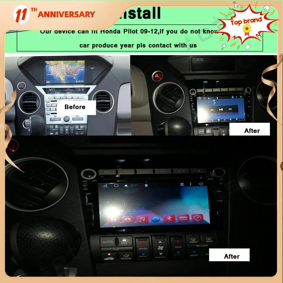 4 + 128G для Honda Pilot 2009 - 2012 Android 10 автомобильный радиоплеер GPS-навигация HD мультимедийный плеер Автомобильный стерео головное устройство Carplay
4 + 128G для Honda Pilot 2009 - 2012 Android 10 автомобильный радиоплеер GPS-навигация HD мультимедийный плеер Автомобильный стерео головное устройство Carplay