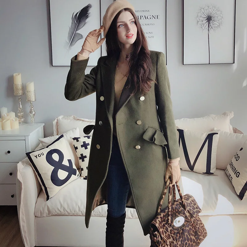 Dabuwawa Wool Blend Warm Women's Coat Pockets Long Sleeve Overcoat Christmas Elegant Streetwear Outerwear & Coats D18DLN045
Dabuwawa Wool Blend Warm Women's Coat Pockets Long Sleeve Overcoat Christmas Elegant Streetwear Outerwear & Coats D18DLN045