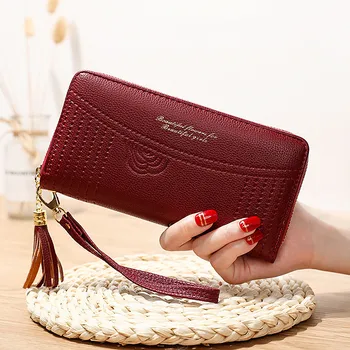Fashion Women Tassel Long Wallet High Quality PU Leather Ladies Purse Female Zipper Wallet Women Phone Bag Card Holder carteras 
Fashion Women Tassel Long Wallet High Quality PU Leather Ladies Purse Female Zipper Wallet Women Phone Bag Card Holder carteras
