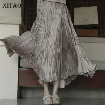 XITAO Pleated Plus Size Skirt Fashion New Women Elastic Waist High Waist 2020 Summer Goddess Fan Casual Minority Skirt XJ4837 
XITAO Pleated Plus Size Skirt Fashion New Women Elastic Waist High Waist 2020 Summer Goddess Fan Casual Minority Skirt XJ4837