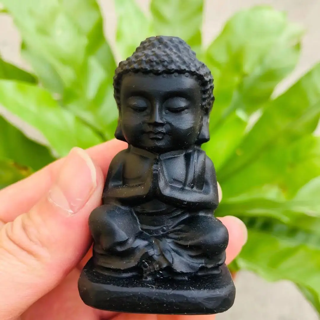MOKAGY 6cm Natural Black Obsidian Quartz Stone Crystal Buddha Sculpture 1pc
MOKAGY 6cm Natural Black Obsidian Quartz Stone Crystal Buddha Sculpture 1pc