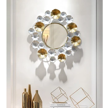 Simple European Metal Wall Round Decorative Mirror Decor Home Livingroom Iron Lotus Leaf Border 3D Wall Sticker Mural Ornaments
Simple European Metal Wall Round Decorative Mirror Decor Home Livingroom Iron Lotus Leaf Border 3D Wall Sticker Mural Ornaments