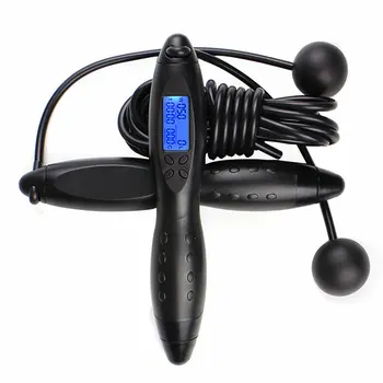 

Smart Electronic Counting Adult Fitness Skipping Rope High Definition Accurate Digital Display Anti-Slip Tpe Hand Grip 1 Set