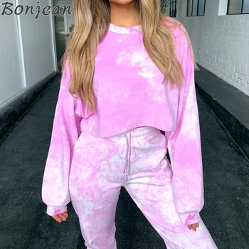 2020 Autumn 2 Piece Set Women Tie-Dye Print Tracksuit Casual Short HoodIies Sweatshirt + Sport Pants Lady Clothes Two Piece Suit
2020 Autumn 2 Piece Set Women Tie-Dye Print Tracksuit Casual Short HoodIies Sweatshirt + Sport Pants Lady Clothes Two Piece Suit